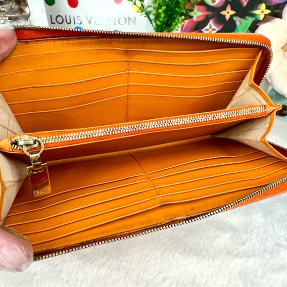 Celine Orange Leather long zippy wallet zip around wallet - Picture 5 of 16